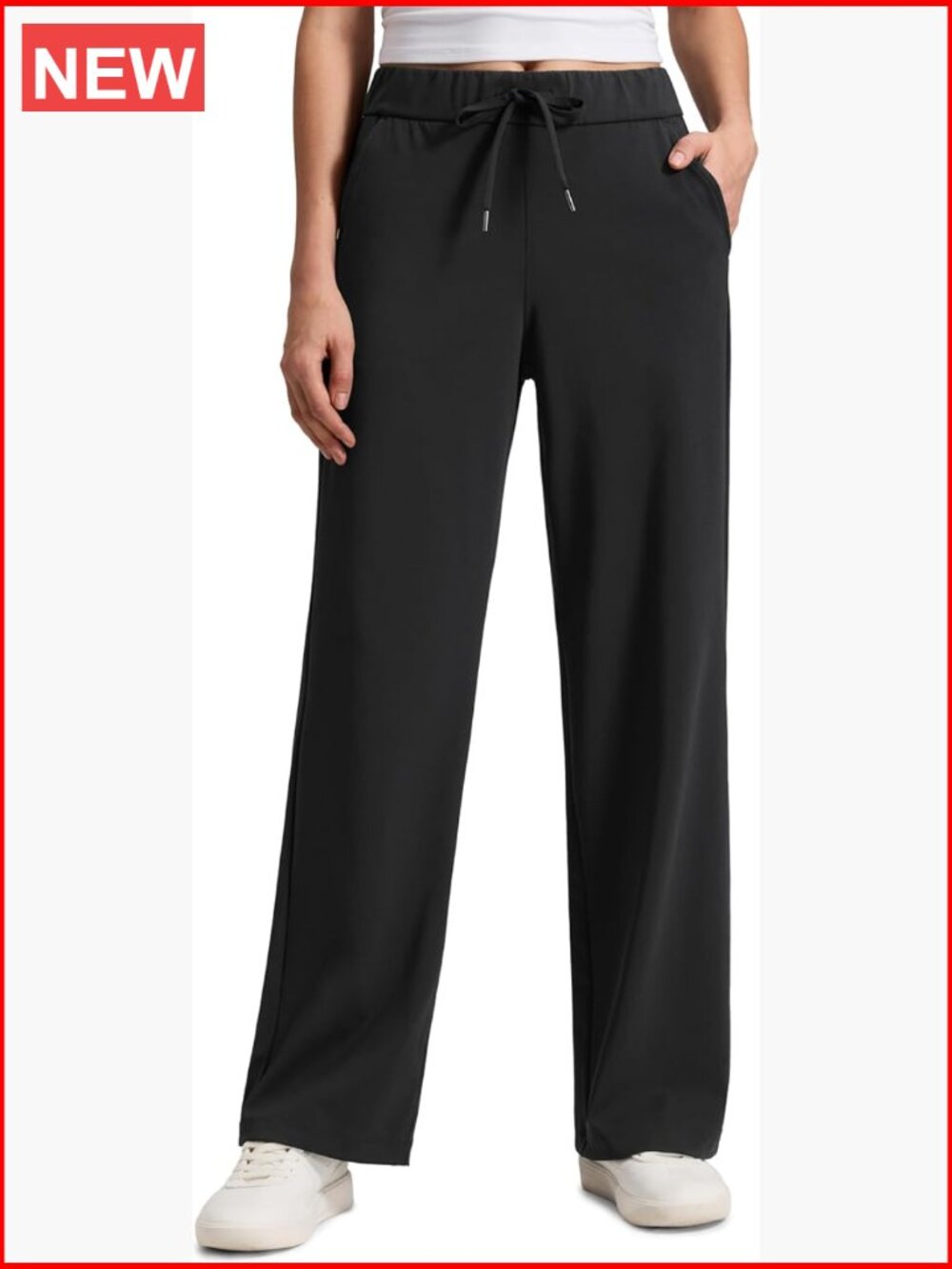 4-Way Stretch Straight Leg Pants with Pockets for Work Travel